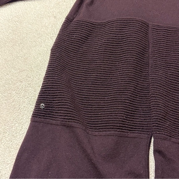 Lululemon Sit In Lotus Wrap Knit Cardigan Sweater Black Cherry Purple - Picture 10 of 15